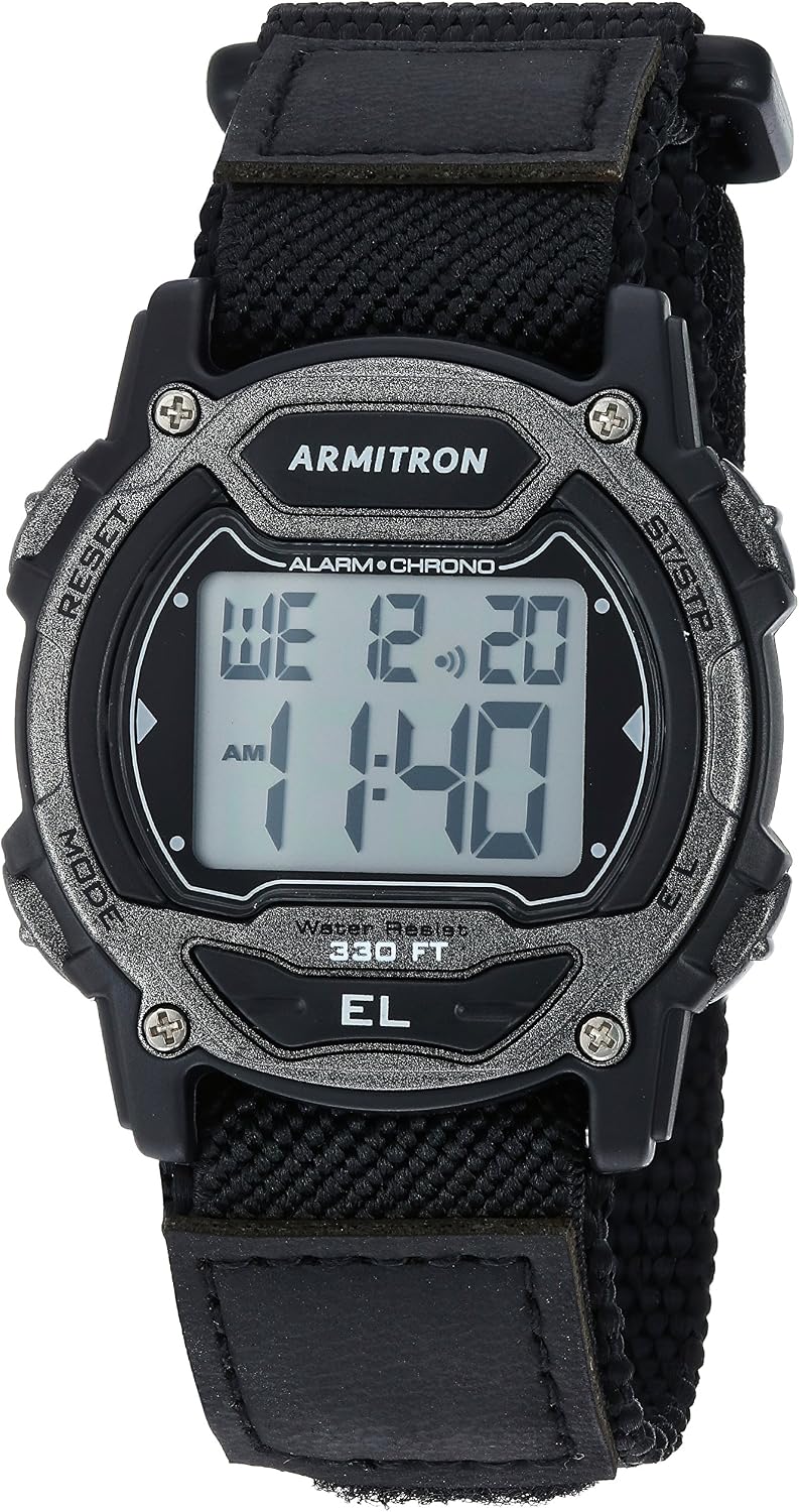 Armitron Reloj deportivo unisex con cronógrafo digital con correa de nailon, 45-7004