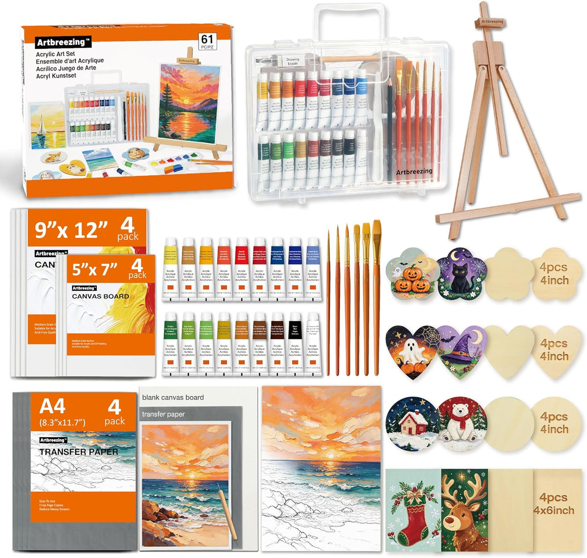 Kits de manualidades de bricolaje de 61 piezas con pintura