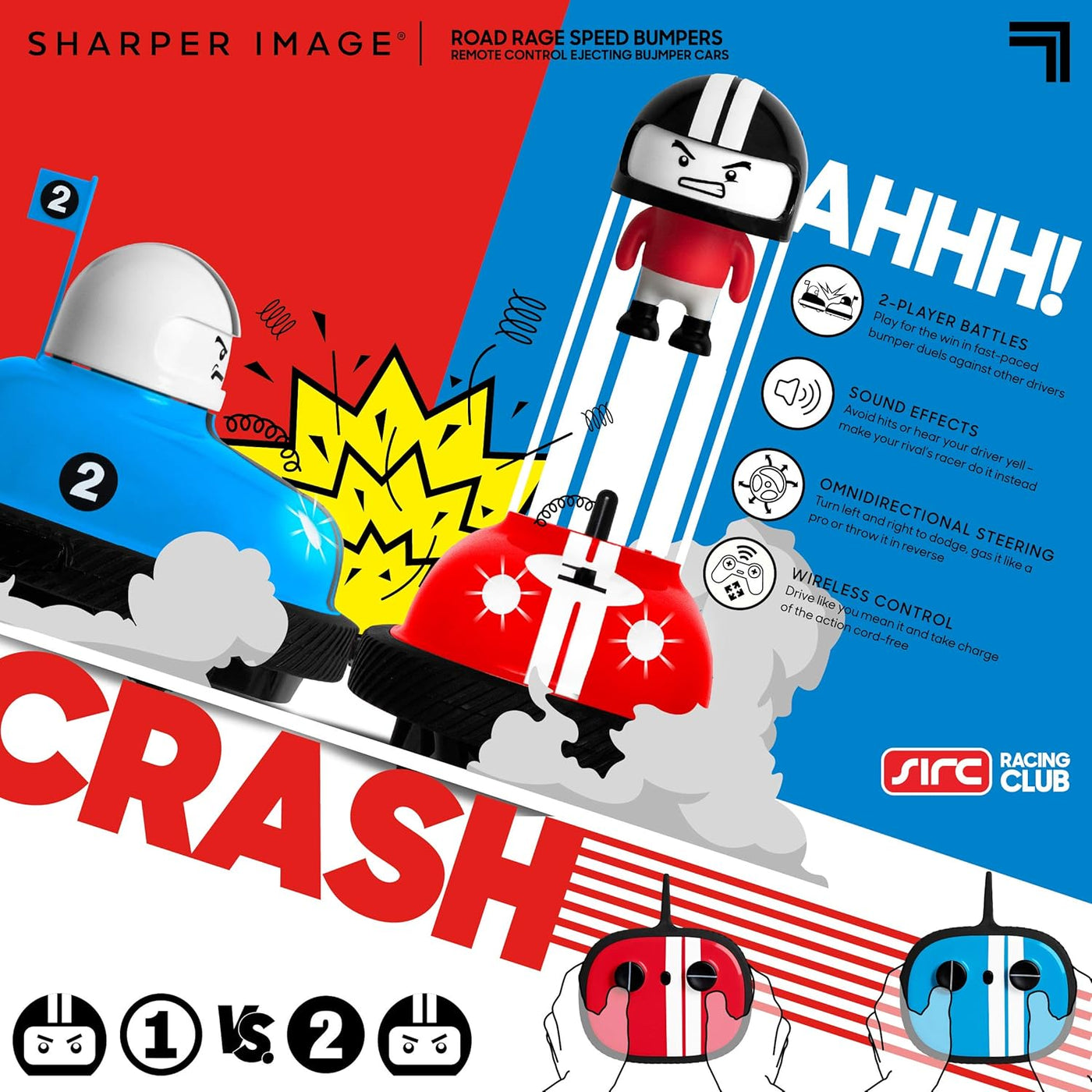 Sharper Image Road Rage - Coches de control remoto, mini autos choc...