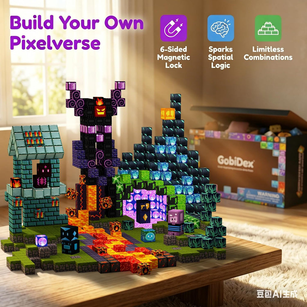 GobiDex 200 bloques de construcción magnéticos para niños y niñas a partir