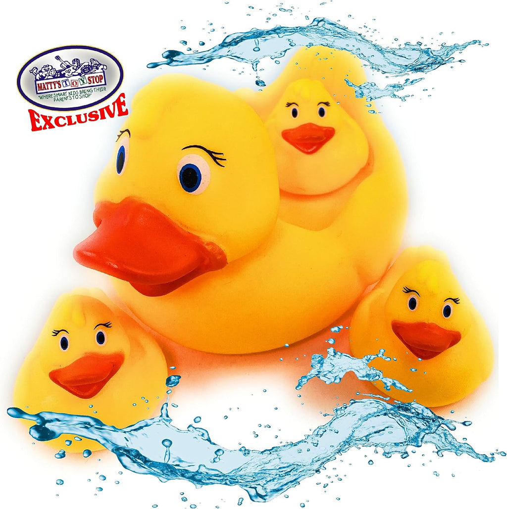 Juego de 119 juguetes de baño de Toy Stop de 119 piezas con pato de goma gigante, calcomanías de baño, espejos, crayones, esponja, mini animales, animales medianos, botes apilables, letras de espuma,