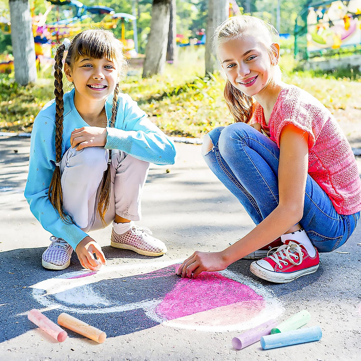 feela Paquete de 168 tizas para acera, juego de tizas para acera para niños, a granel, ideal para niños y familias, pintura en acera, pared, escuela, entrada, pizarra y patio de recreo, 14 colores