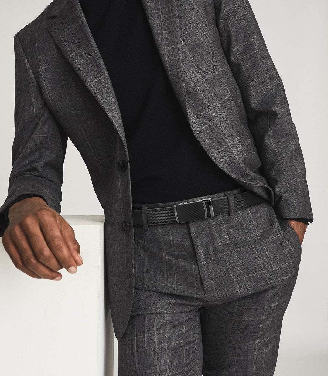 CHAOREN Cinturón para hombre de cuero con trinquete - Ajuste person...