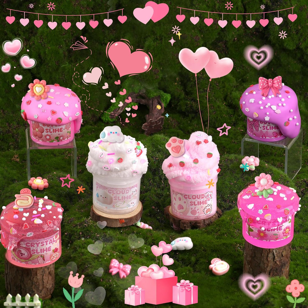 6 Pack de Slimes, Slime Rosa para Niños, Kit de Slime en Nube para...