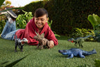 Mattel Jurassic World Rebirth Figura de Dinosaurio Gigantic Thrashers, Juguete de Especie Grande Chilantalsaurus, 2 Ataques Rampage, Juego Digital