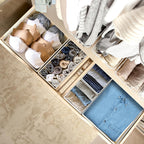 Simple Houseware Organizador de cajones plegables, juego de 12, color beige
