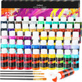 Caliart Juego de pintura acrílica de 52 colores con pinceles de pintura