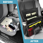 Elantrip Organizador de asiento delantero de automóvil, almacenamiento de asiento trasero con correas ajustables, organizadores de asiento de camión para entrega, archivo de oficina, asiento de