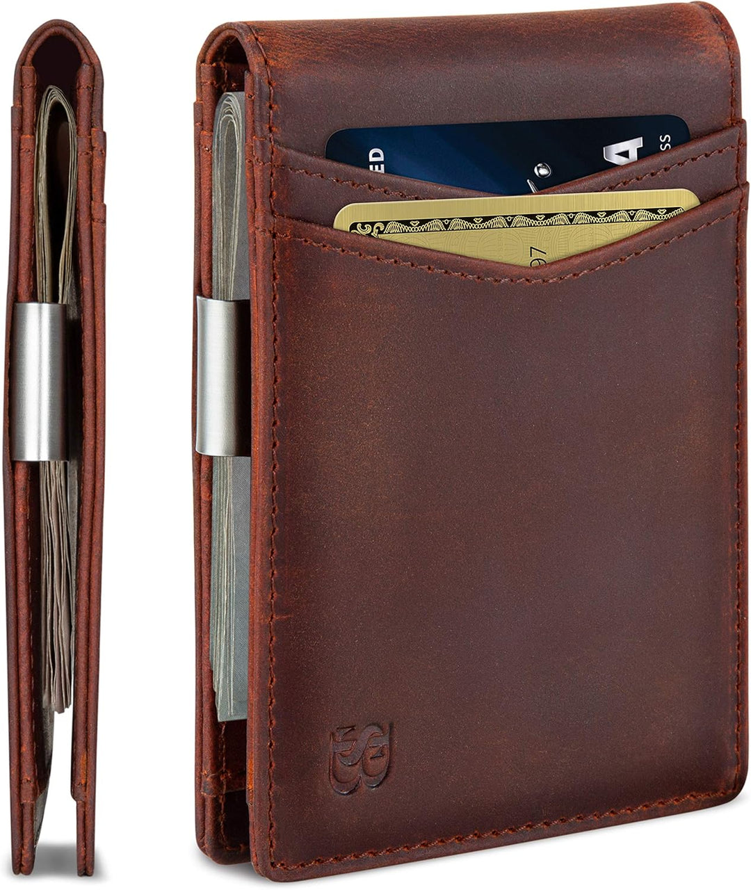 SERMAN BRANDS Money Clip Wallet - Mens Wallets slim Front Pocket RF...
