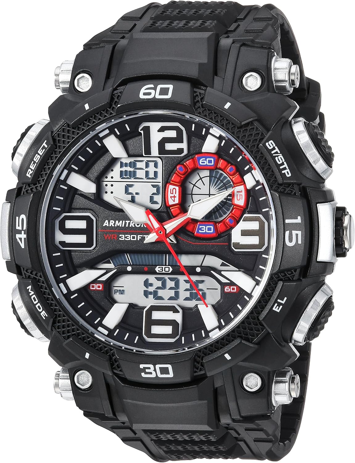 Armitron Sport Reloj analógico-digital con correa de resina para hombre