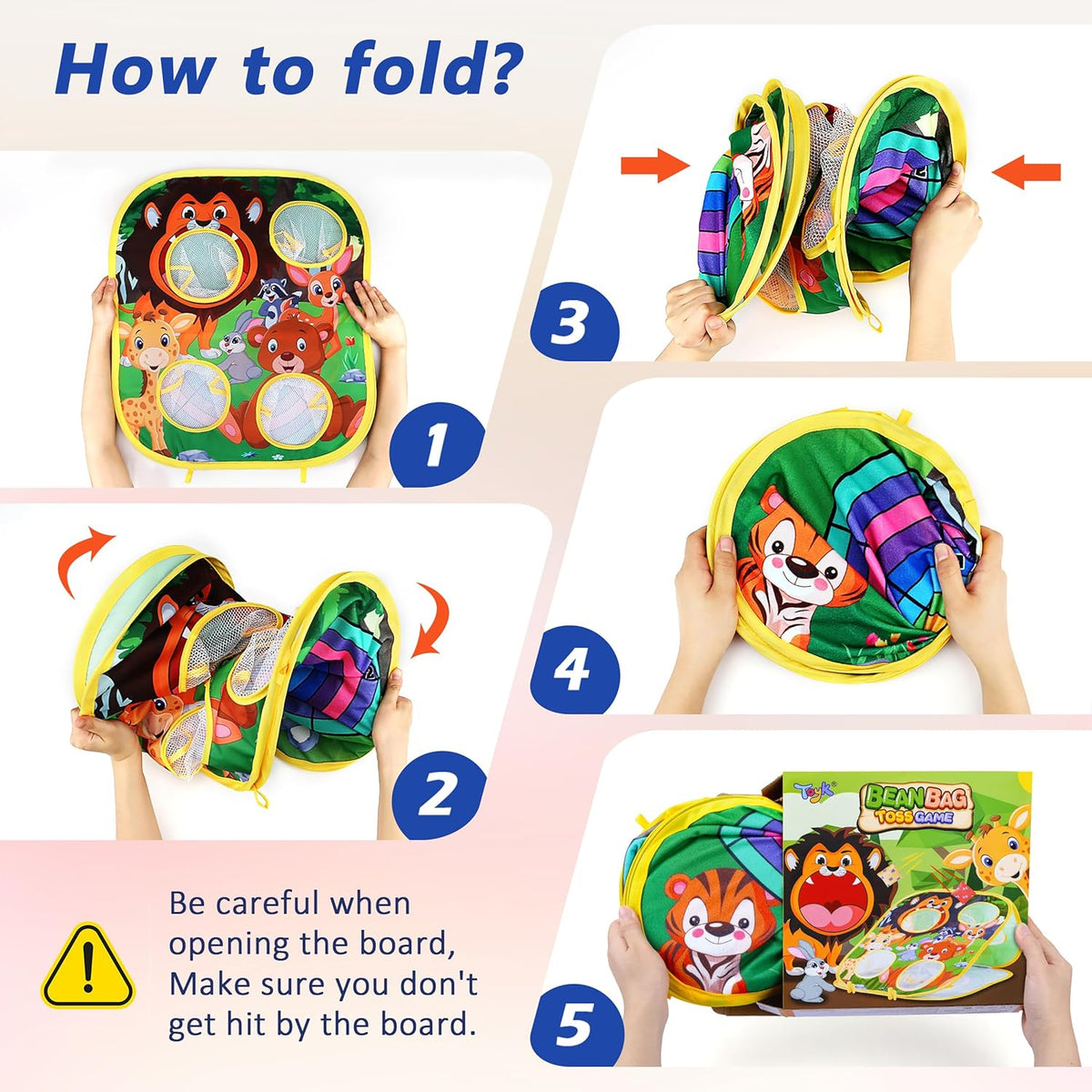 Juego de lanzamiento de bolsas de frijoles de animales, juego de lanzamiento al aire libre, suministros de fiesta familiar para niños, regalo para cumpleaños o Navidad para niños pequeños de 3, 4, 5