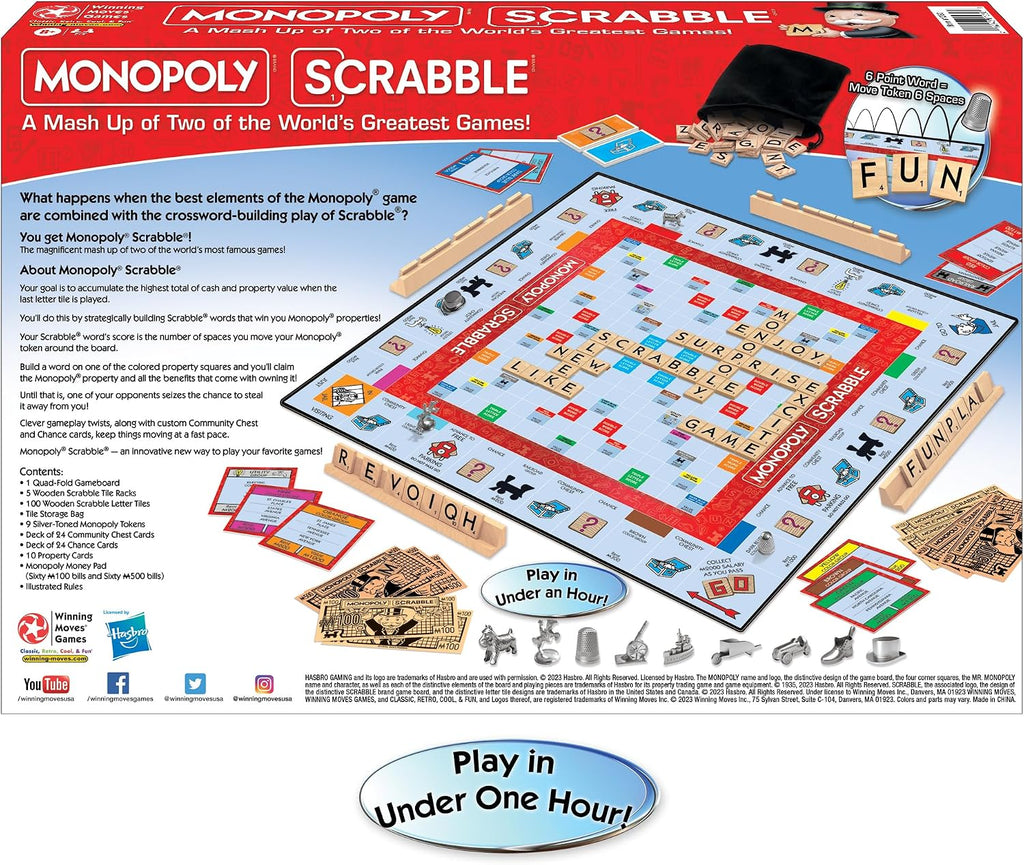 Monopoly Scrabble, Game Mash Up, by Winning Moves Games USA