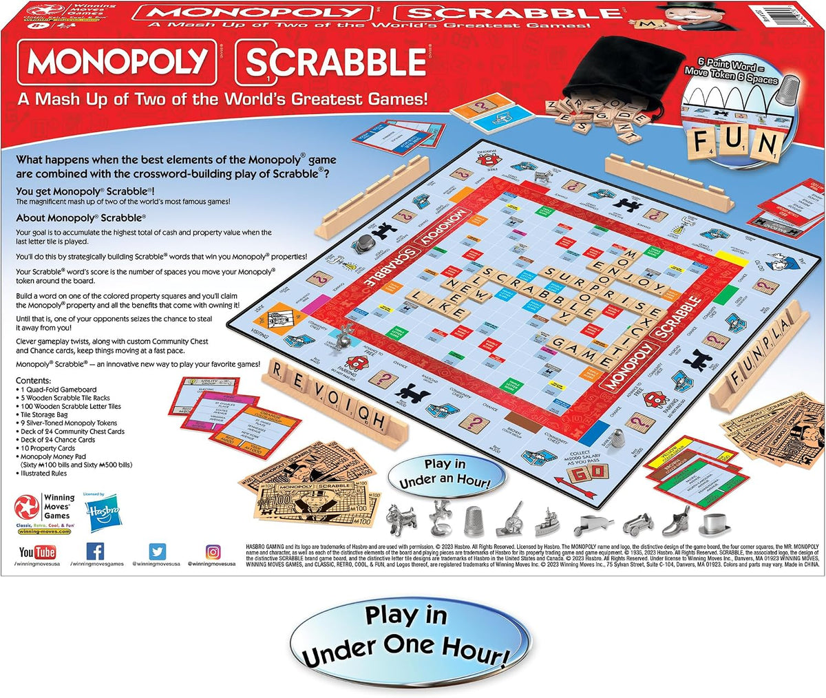 Monopoly Scrabble, Game Mash Up, by Winning Moves Games USA