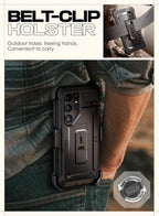 SUPCASE Funda para Samsung Galaxy S24 Ultra con soporte, [Unicorn Beetle Pro] [2 marcos frontales] [Protector de pantalla integrado y clip para cinturón] Funda de protección de grado militar para