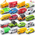 JOYIN 20 piezas de coches de juguete de metal fundido, juguetes de coche a granel, juego de vehículos para niños, recuerdos de fiesta para niños, adornos para pasteles, rellenos de calcetines, autos