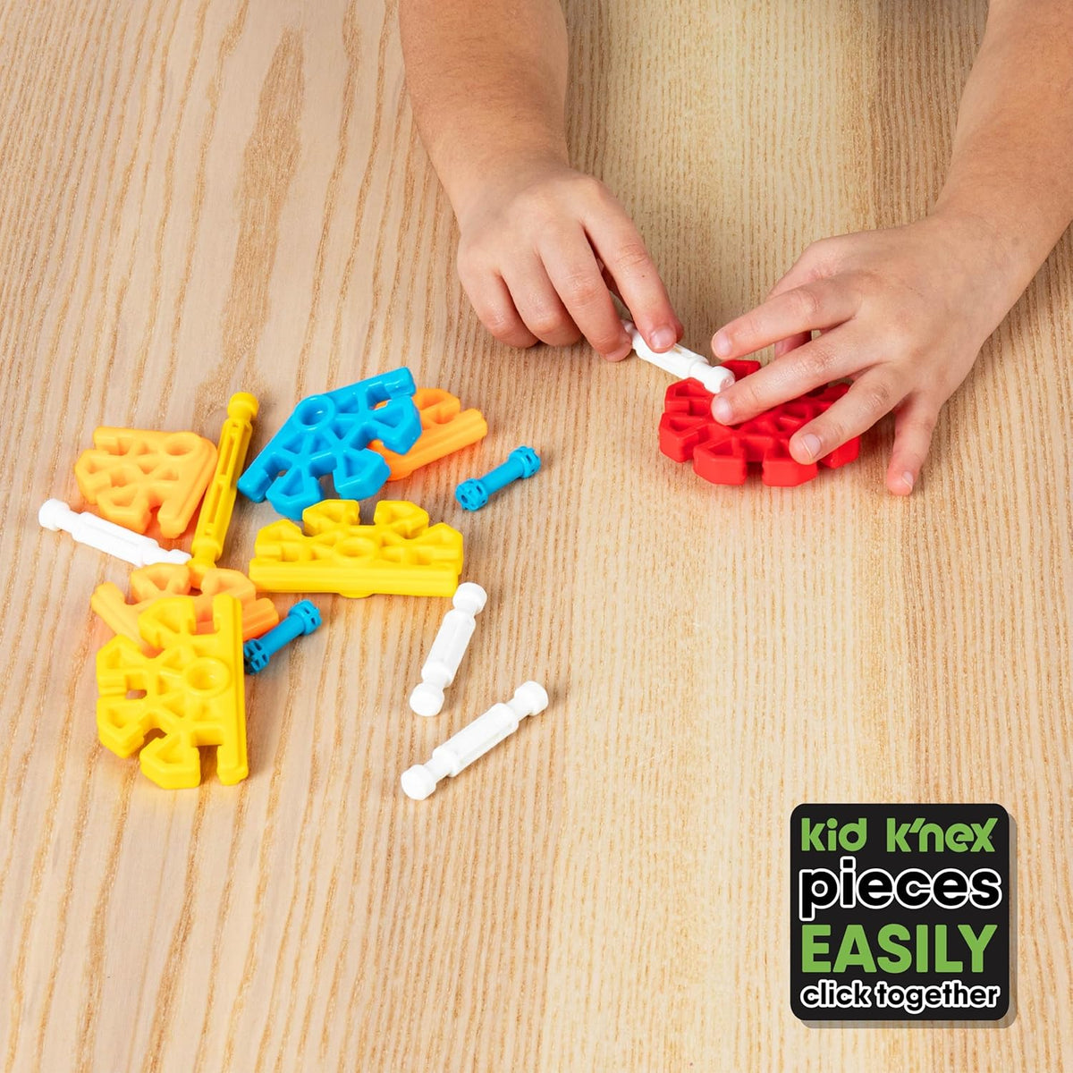 KID K'NEX - Juego de constructores en ciernes, 100 piezas, construcción STEM preescolar, juego de construcción para niños, juego creativo para edades de 3 años en adelante