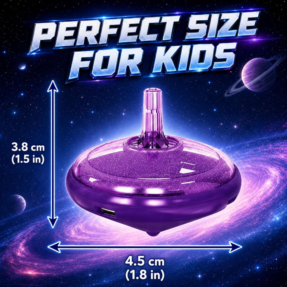 Tops giratorios LED intermitentes para niños, recuerdos de fiesta a granel y premios de aula (Galaxy - 100 piezas)