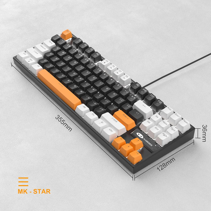 MageGee Teclado mecánico 75% para juegos, interruptor marrón, retro...