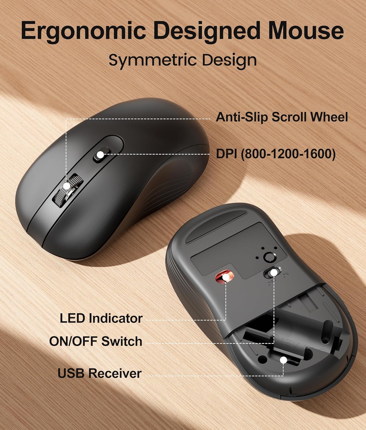 Combo silencioso de teclado y mouse inalámbricos: mouse silencioso...
