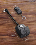 DEWENWILS - Regulador de intensidad para exteriores, para cadena de luces, 2 controles remotos, enchufe regulable