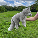 Peluche realista de zorro plateado, animal de peluche de 17