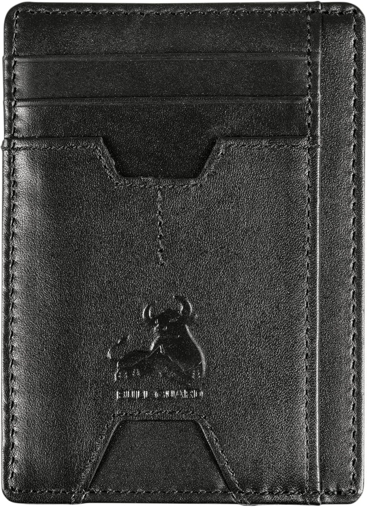BULL GUARD Cartera delgada de piel con bloqueo RFID para hombre con...