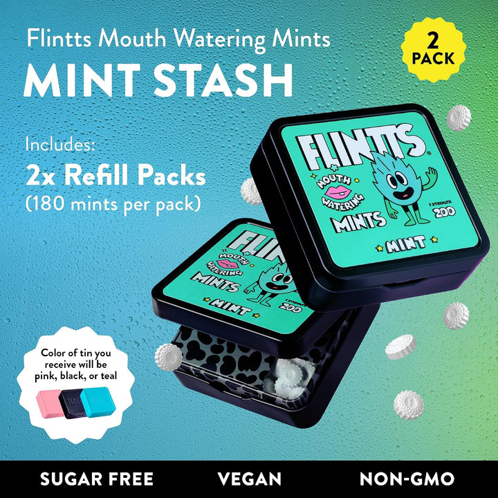 Flintts Mints Mint Stash - Mentas deliciosas sin azúcar para alivio...