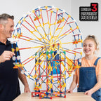 K'Nex Set para construir de parque de atracción 3 en 1 con motor, 744 piezas