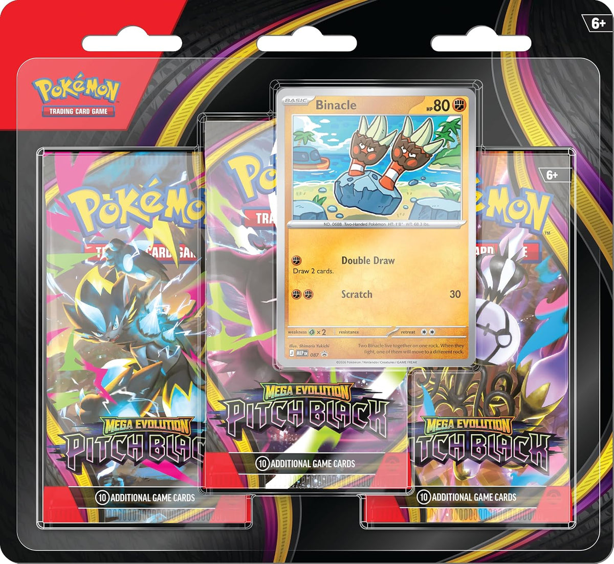 Pokemon TCG: Mega Evolution - Paquete de 3 Booster Blister negro