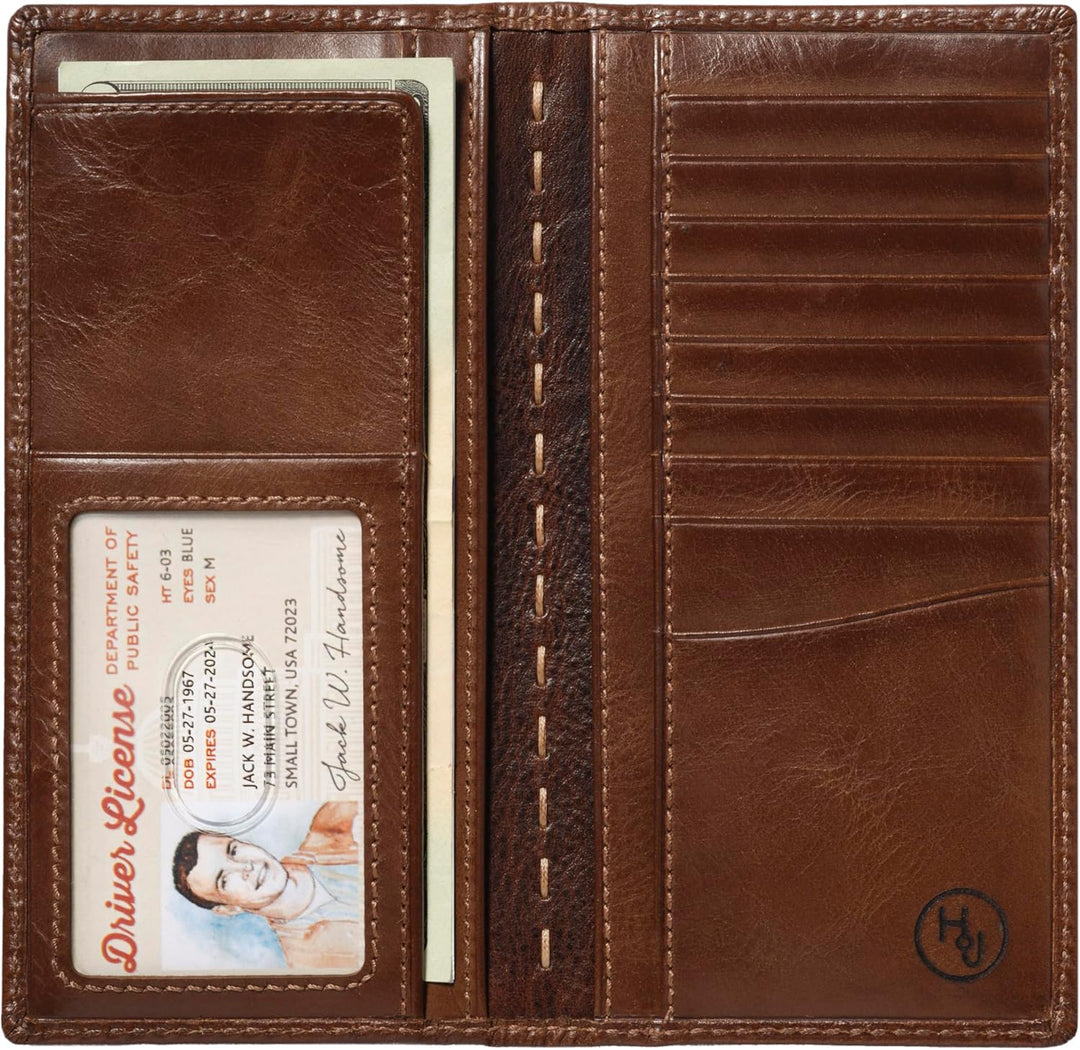 House of Jack Co. Cartera larga para hombre | Cuero de grano comple...