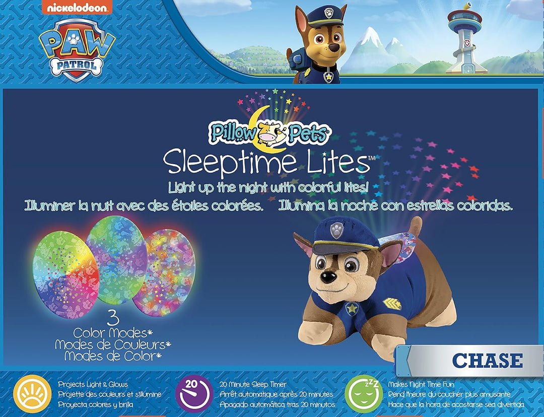 Pillow Pets Paw Patrol Chase Sleeptime Lite de 11 pulgadas, luz noc...