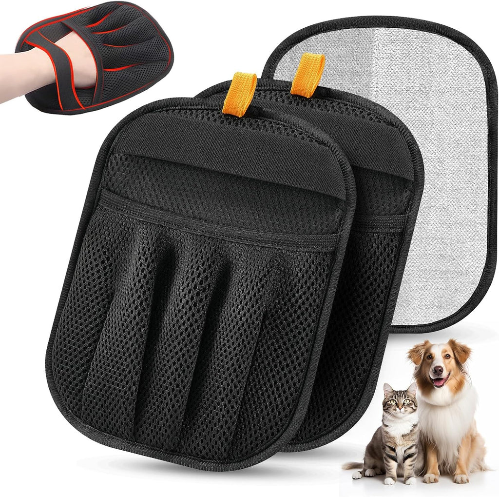 2 guantes de depilación de mascotas para gatos y perros, herramienta eliminadora electrostática reutilizable