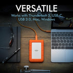 LaCie Rugged USB-C, 4TB, Disco Duro Externo Portátil, Resistente a Caídas, Choques, Polvo, Lluvia, para Mac y PC (STFR4000800)