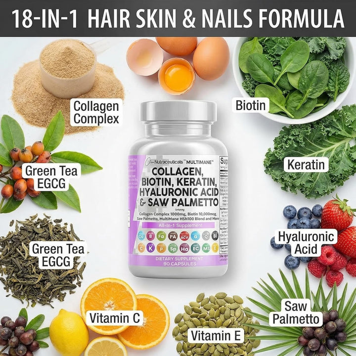 Clean Nutraceuticals Píldoras de Colágeno 1000mg Biotina 10 000 mcg...