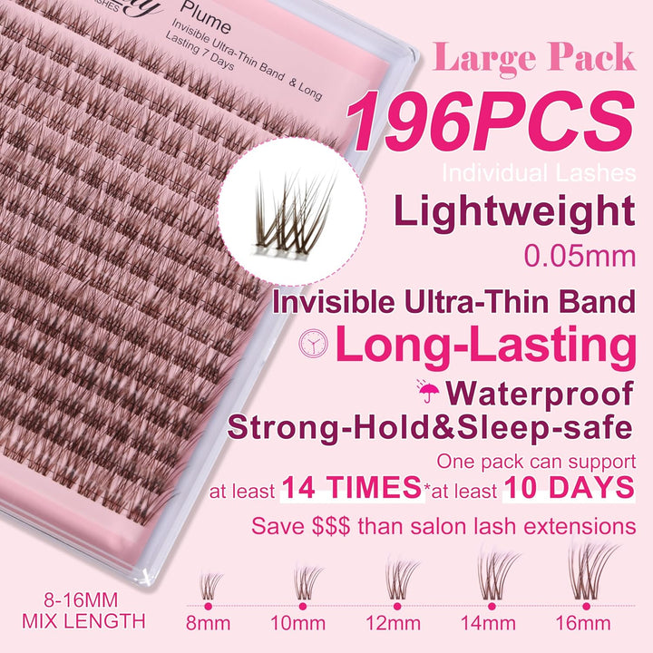 Extensiones de pestañas postizas naturales con banda invisible, kit...