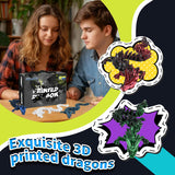 Cybermaker 6 juguetes de dragón negros impresos en 3D