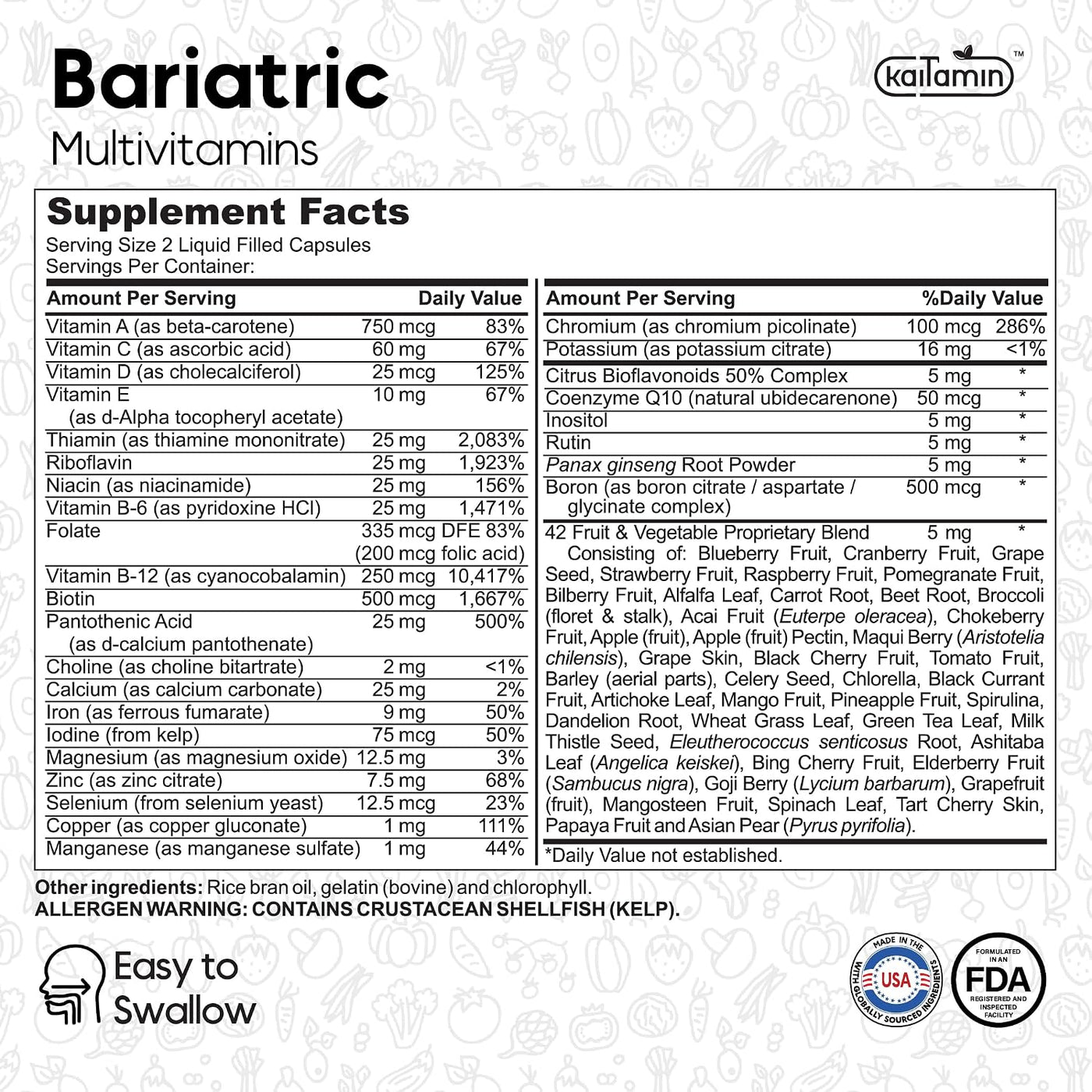 Multivitamínico bariátrico con hierro \u2013 Post cirugía bariátric...