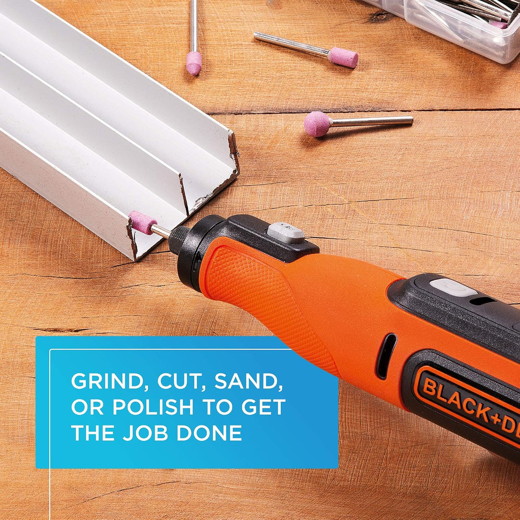 Beyond by BLACK+DECKER - Herramienta giratoria 8 V MAX* con kit de accesorios, versátil, inalámbrica, 35 piezas (BCRT8K35APB)