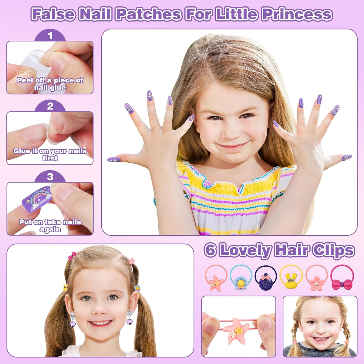 Juego de 99 piezas de maquillaje para niñas, juguetes de princesa,...