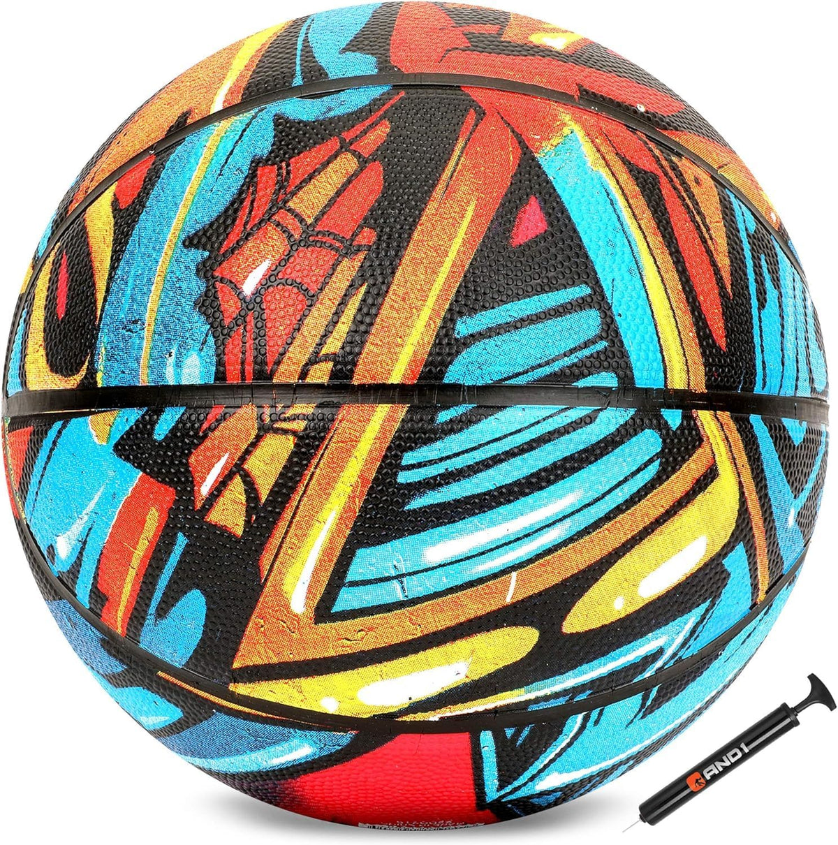 AND1 Balón de baloncesto de goma, tamaño reglamentario oficial 7 (29.5