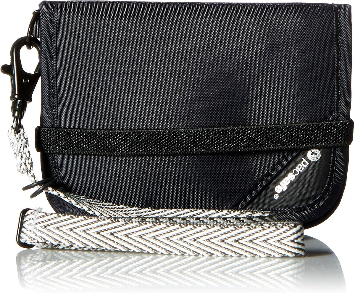 PacSafe Rfidsafe V50 Cartera compacta, bayas de Goji, Negro -, Rfidsafe V50 Cartera compacta antirrobo con bloqueo RFID