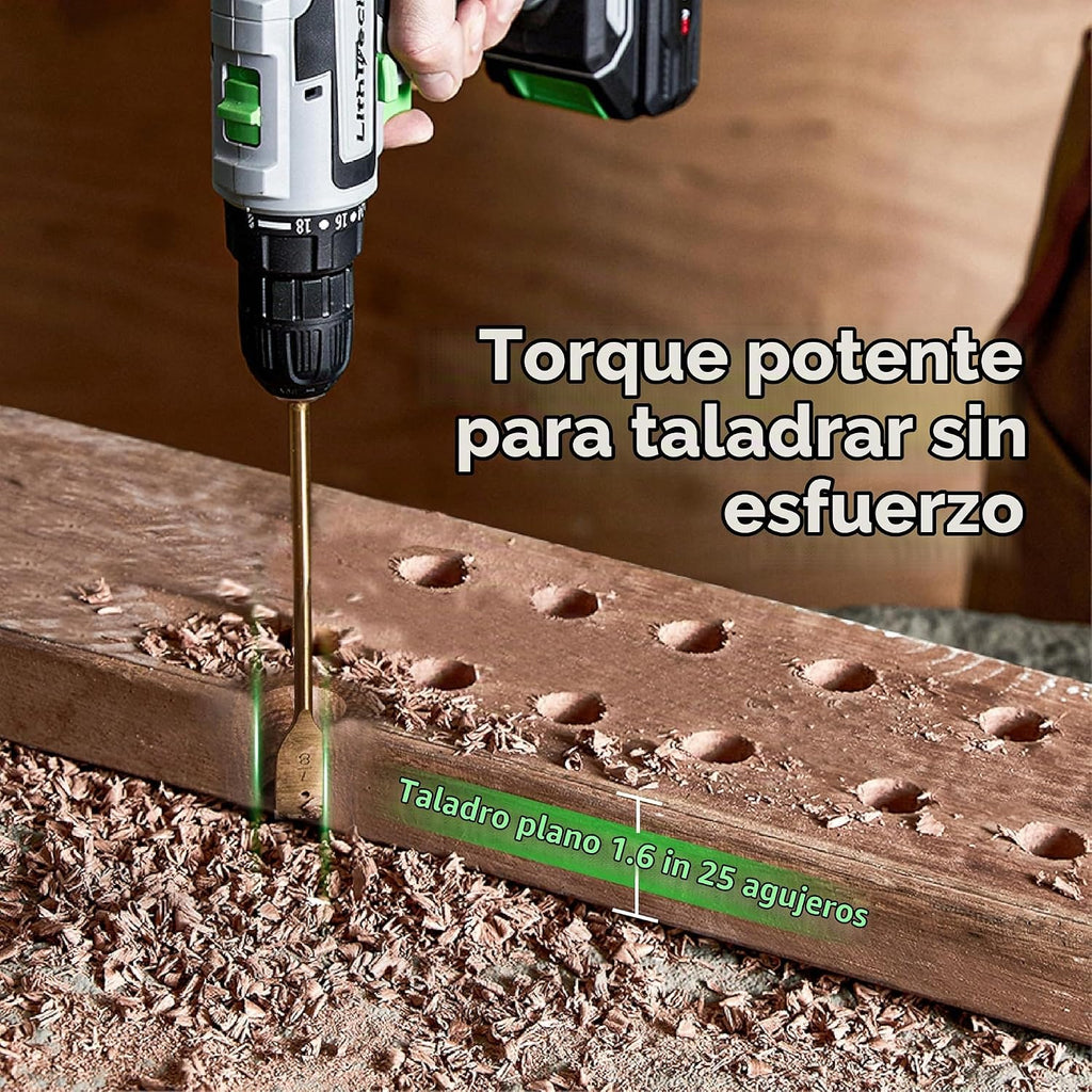 Juego de taladro inalámbrico de 20 V, taladro eléctrico de portabrocas sin llave de 3/8 pulgadas