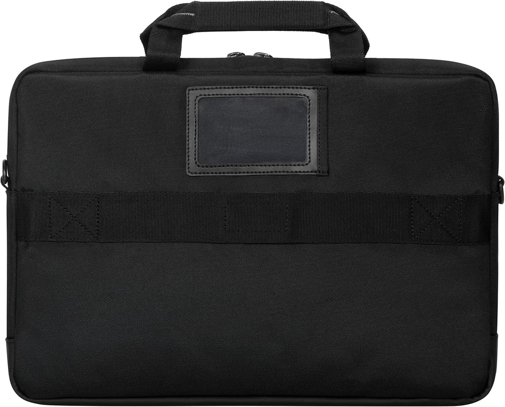 Targus Bolsa para laptop de 12-14 pulgadas para negocios y viajes, color negro, bolsa de mensajero para computadora para hombres y mujeres, material duradero resistente al agua, se adapta a laptops y Chromebooks de 12-14 pulgadas (TBS579GL)