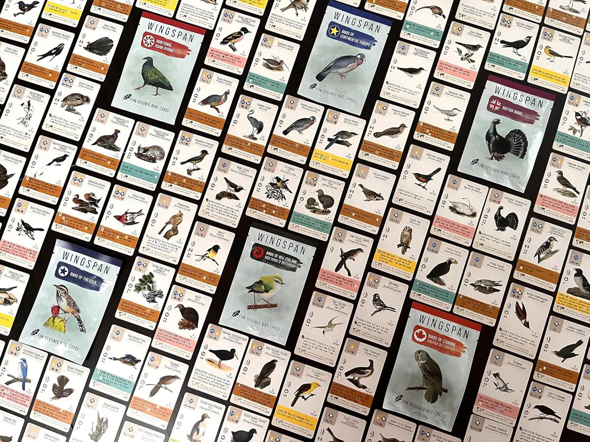 Stonemaier Games: Paquetes de Promoción de Aves Diseñadas por Fans de Wingspan | 150 Nuevas Aves Diseñadas por Fans Usando Poderes del Juego Base y Expansiones | Arte Consistente con las Aves