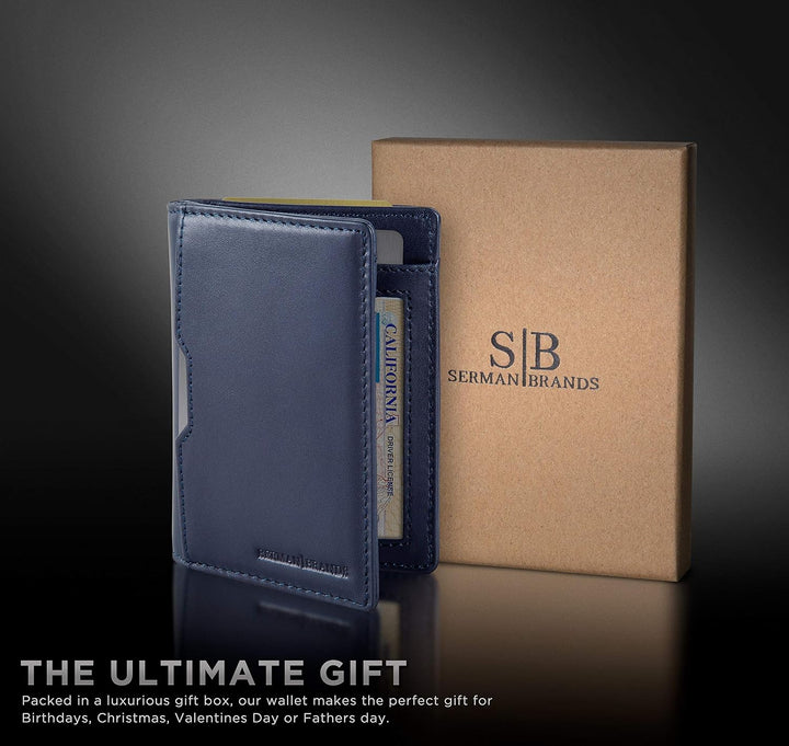 SERMAN BRANDS \u2013 Carteras para hombre, delgadas, de cuero, con...