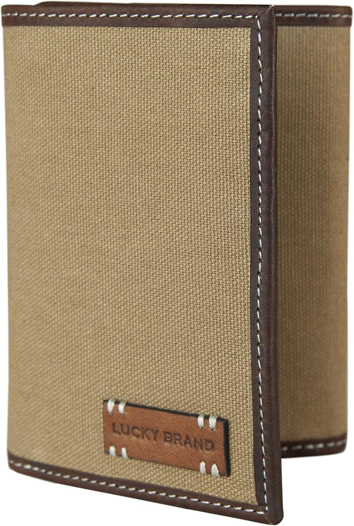 Lucky Brand Men's Trifold Wallet | ID Window | Card Slots | Gen...
