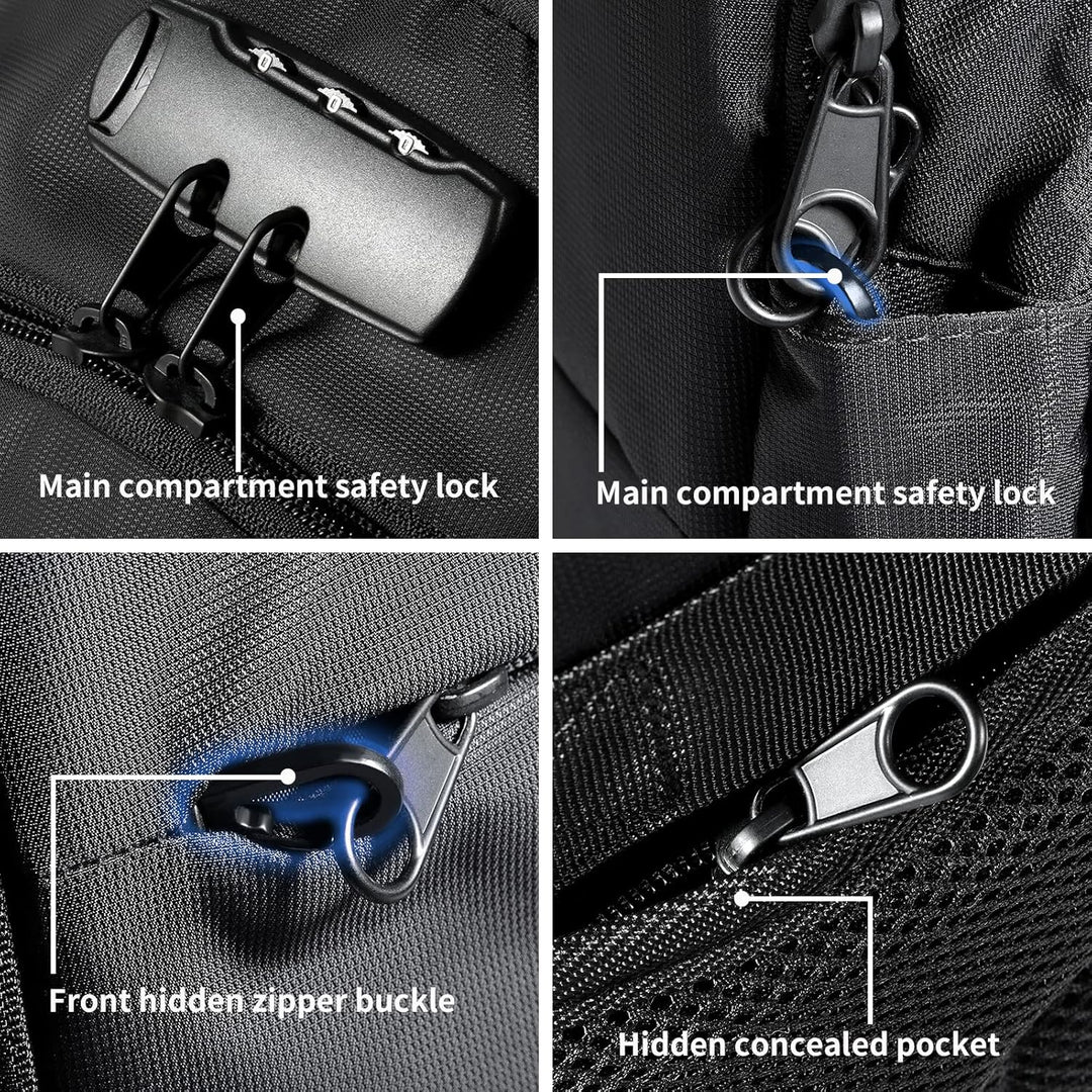 Tzowla Mochila antirrobo de 35 litros con puerto de carga USB para...