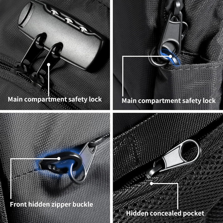 Tzowla Mochila antirrobo de 35 litros con puerto de carga USB para...