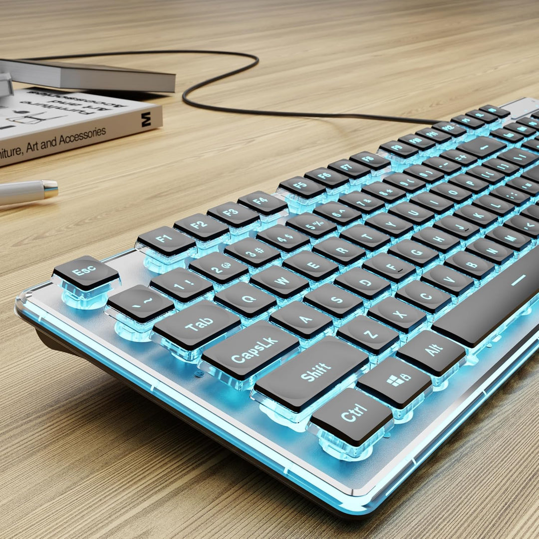 SEUNKWANG EWEADN GX710S - Teclado de computadora retroiluminado, te...