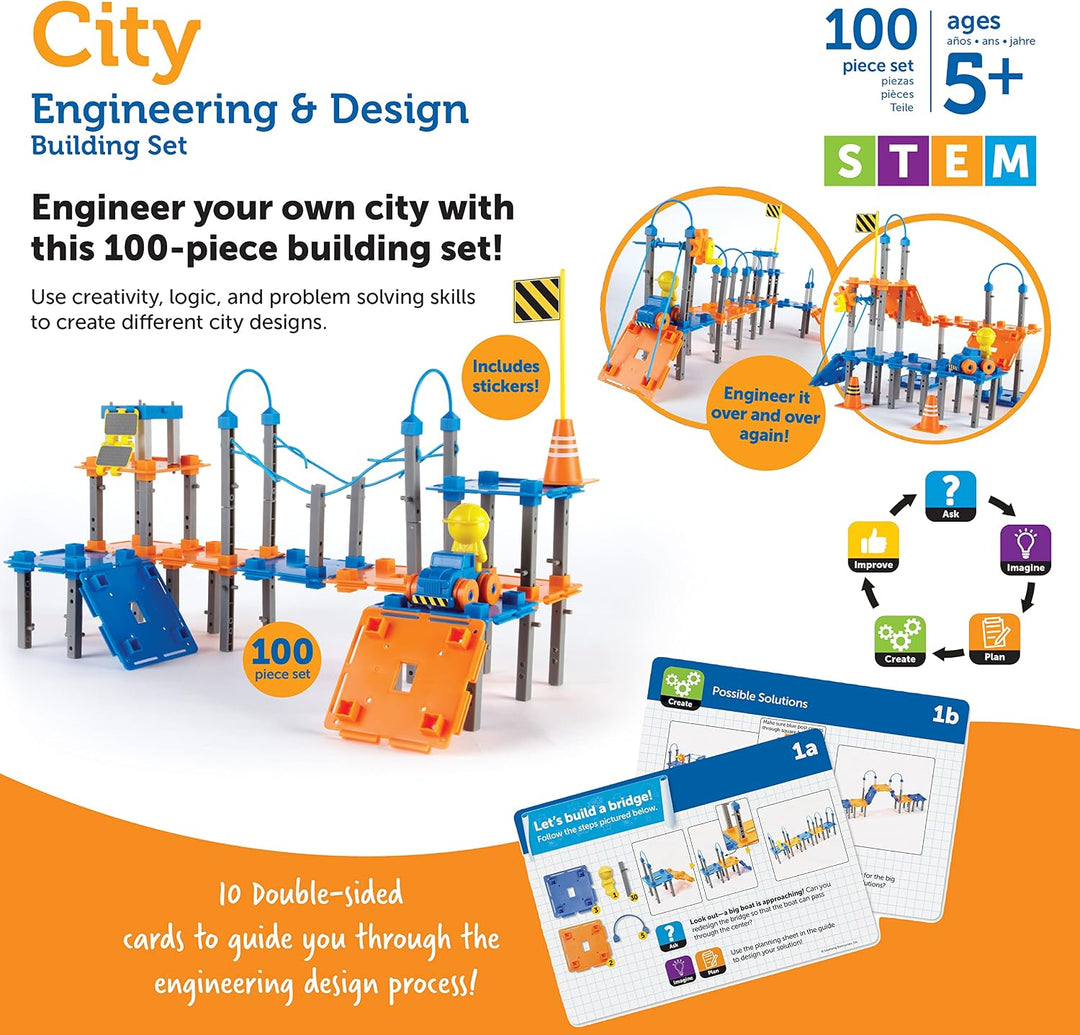 Learning Resources Juego de construcción de ingeniería y diseño de...